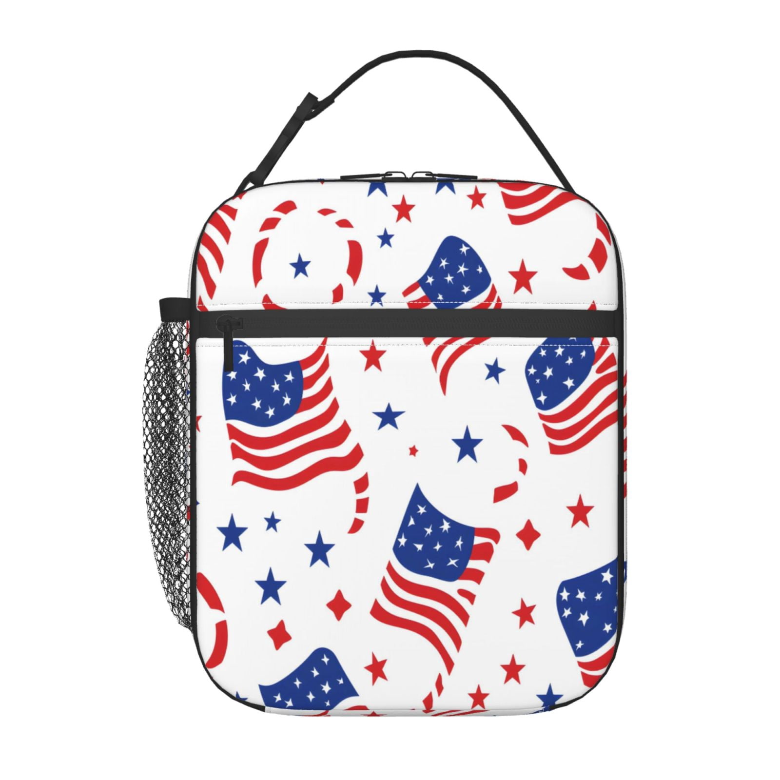 Lunch Bag For Women Men Insulated Portable Lunch Box Bento Box Office Picnic Travel Cooler Bag Independence Day Theme Star (13)