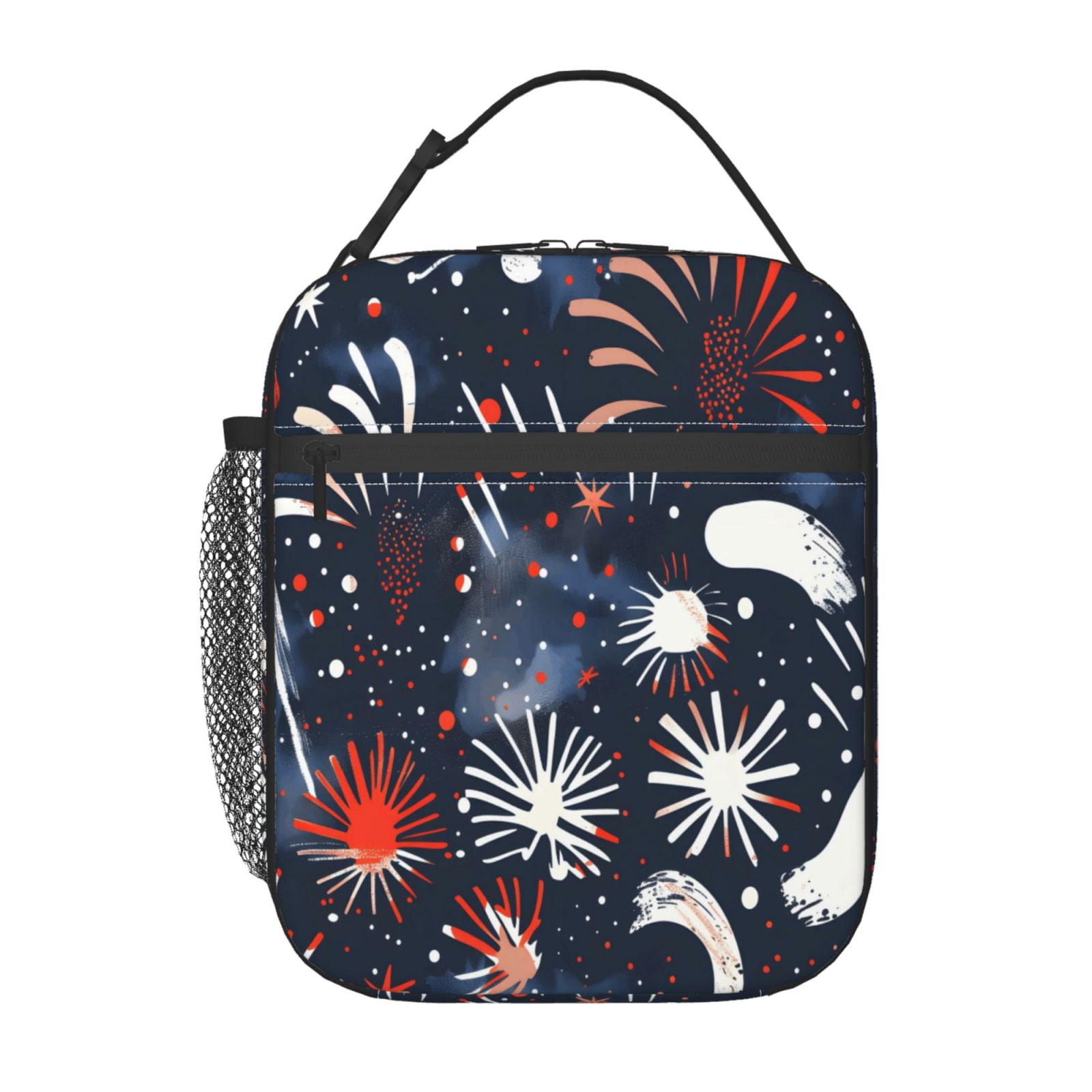 Lunch Bag For Women Men Insulated Portable Lunch Box Bento Box Office Picnic Travel Cooler Bag Independence Day Theme Star (3)