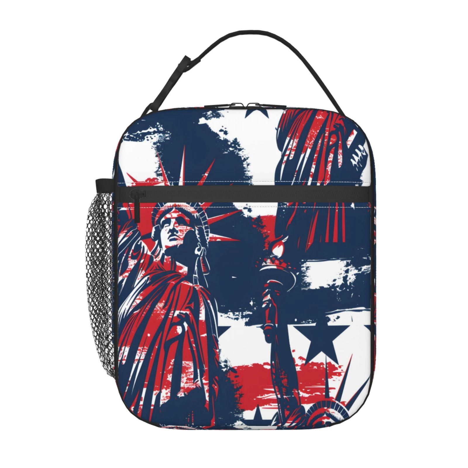 Lunch Bag For Women Men Insulated Portable Lunch Box Bento Box Office Picnic Travel Cooler Bag Independence Day Theme Star (8)