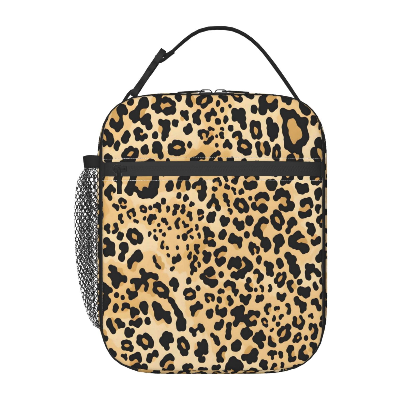 Lunch Bag For Women Men Insulated Portable Lunch Box Bento Box Office Picnic Travel Cooler Bag Leopard Print Pattern Background_1
