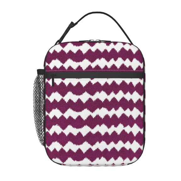 Lunch Bag For Women Men Insulated Portable Lunch Box Bento Box Office Picnic Travel Cooler Bag Magenta Houndstooth_3