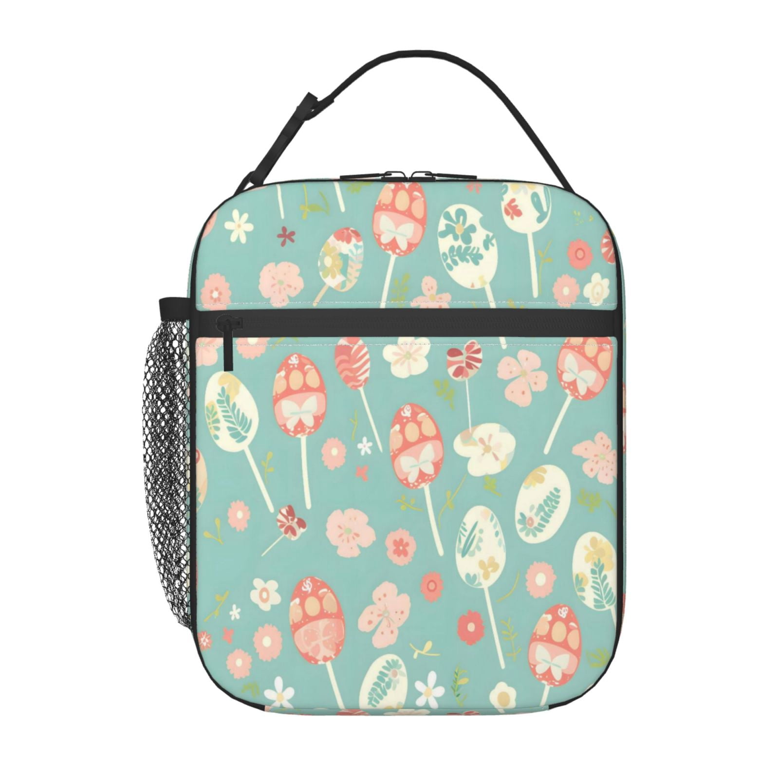 Lunch Bag For Women Men Insulated Portable Lunch Box Bento Box Office Picnic Travel Cooler Bag Pastel Easter Eggs
