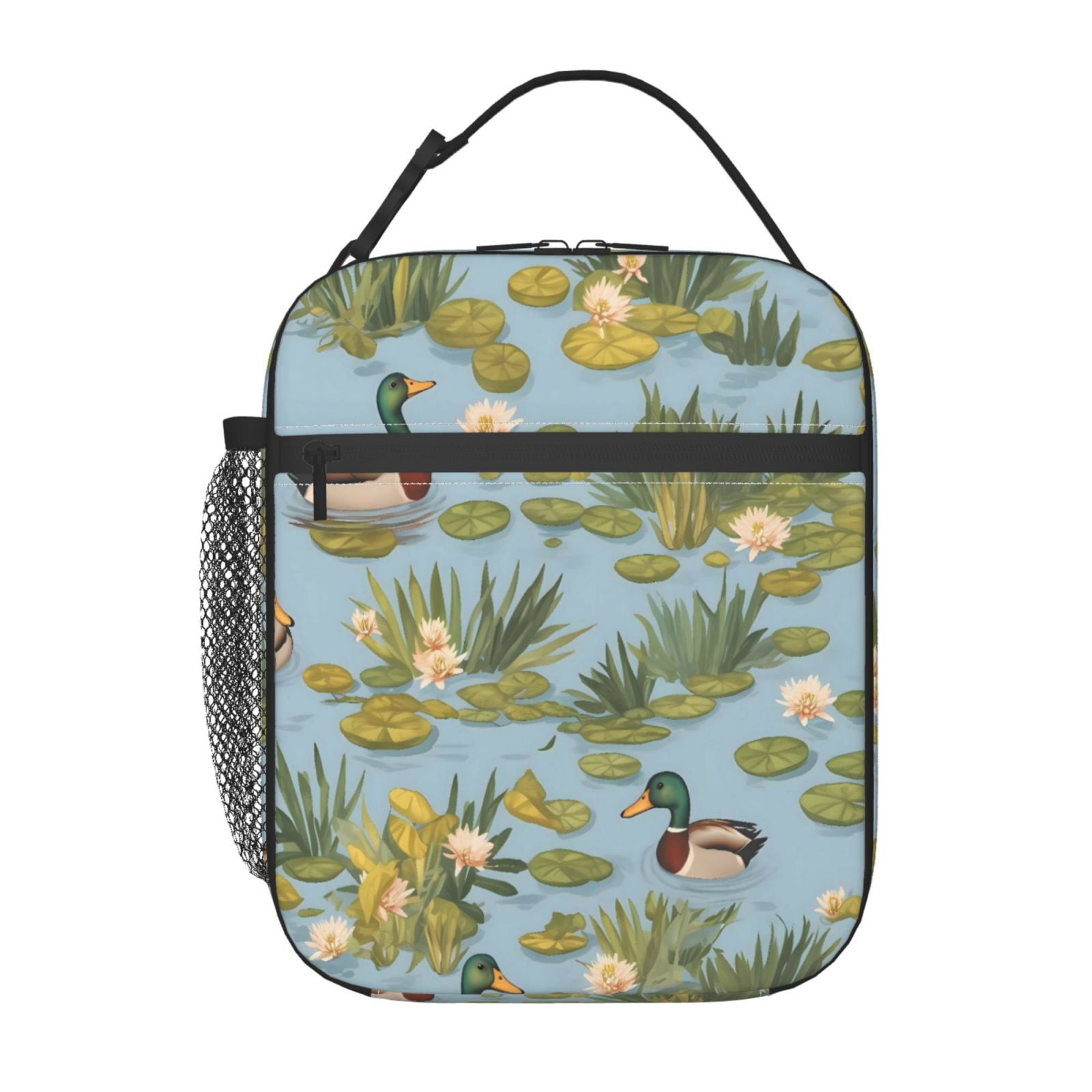 Lunch Bag For Women Men Insulated Portable Lunch Box Bento Box Office Picnic Travel Cooler Bag Pond Ducks