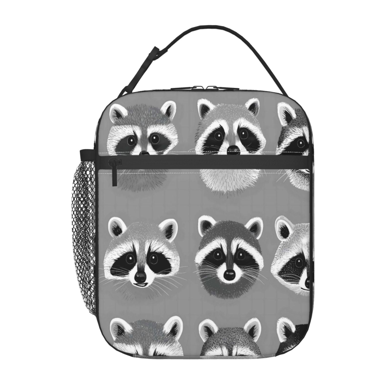 Lunch Bag For Women Men Insulated Portable Lunch Box Bento Box Office Picnic Travel Cooler Bag Raccoon Head Image