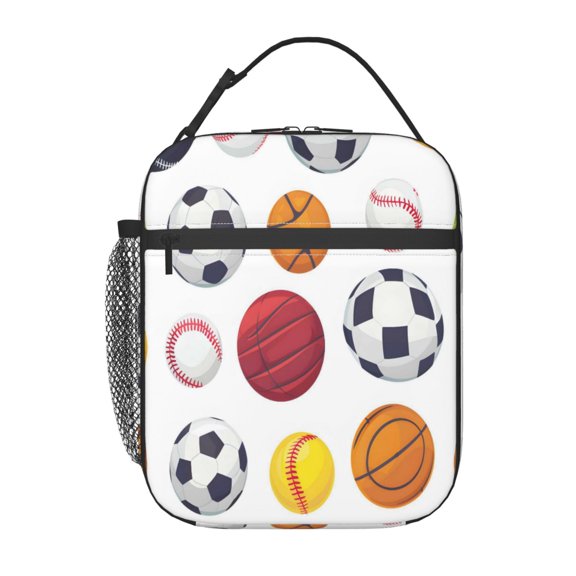 Lunch Bag For Women Men Insulated Portable Lunch Box Bento Box Office Picnic Travel Cooler Bag Soccer Basketball Baseball Tennis Badminton Softball