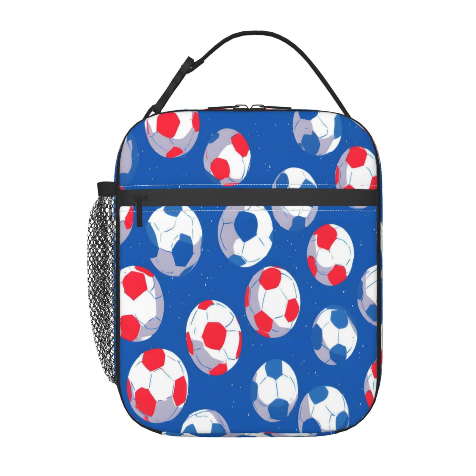 Lunch Bag For Women Men Insulated Portable Lunch Box Bento Box Office Picnic Travel Cooler Bag Soccer Football Simple And Trendy