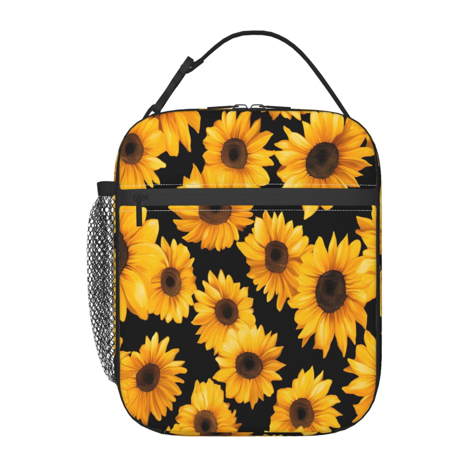 Lunch Bag For Women Men Insulated Portable Lunch Box Bento Box Office Picnic Travel Cooler Bag Yellow Sunflowers