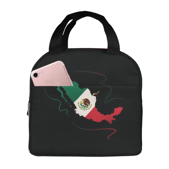 Lunch Bag For Women Men Mexico-Flag-Map Insulated Lunch Box Multi-Functional Cooler Bag
