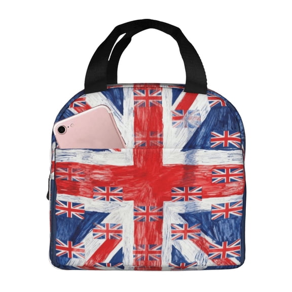 Lunch Bag For Women Men Uk Flag Union Jack Insulated Lunch Box Multi-Functional Cooler Bag