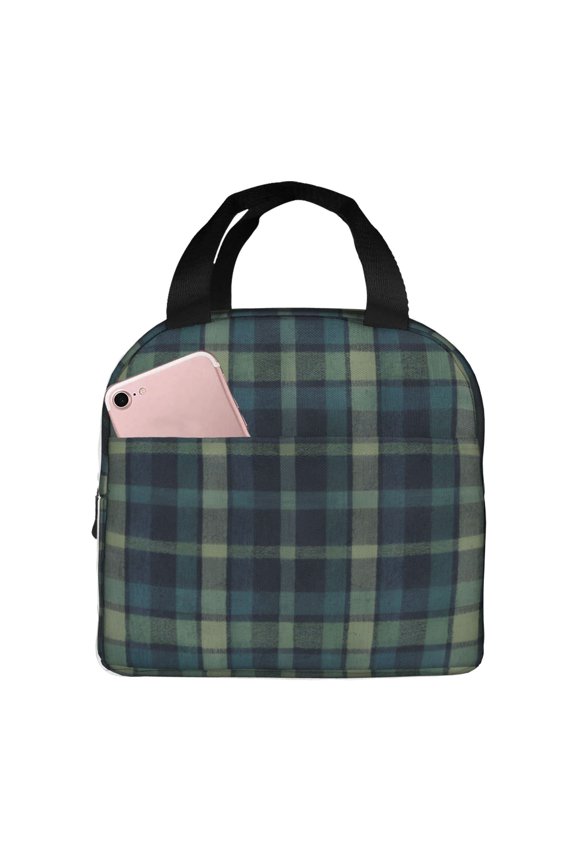 Lunch Bag For Women Men Watch Plaid Nsulated Lunch Box For Adult Reusable Lunch Tote Bag For Work Picnic Or Travel