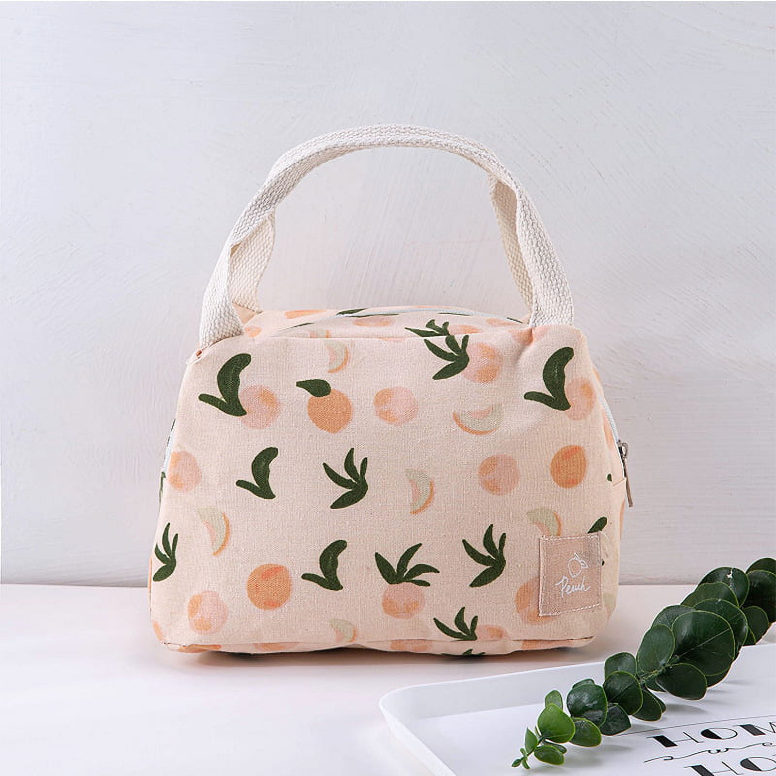 Lunch Bag, GMYLE Insulated Reusable Waterproof Lunch Tote for Women Men  Kids, Peach 