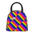 thumbnail image 1 of Lunch Bag Gay-Pride Flag Reusable Insulated Lunch Tote Cooler Box for Women Men Black, 1 of 7