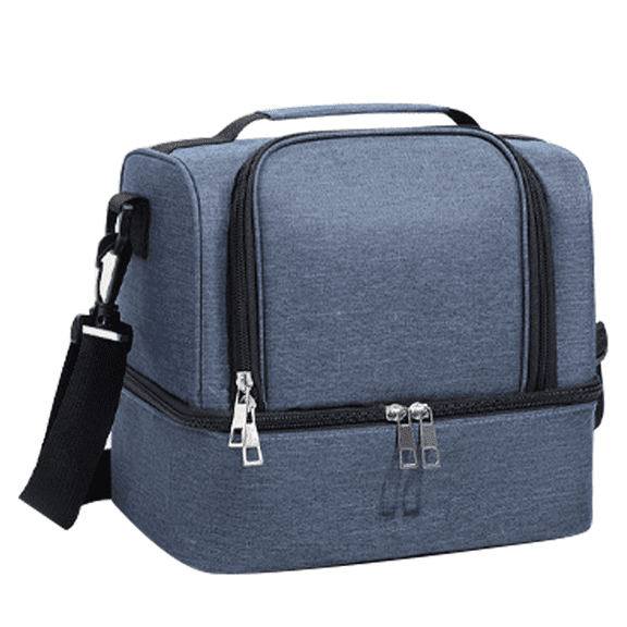 Lunch Bag Insulated Adjustable Strap Zipper Lunch Box Soft Cooler Cooling Tote for Women Adults Men,Reusable Lunch Pail bag Blue