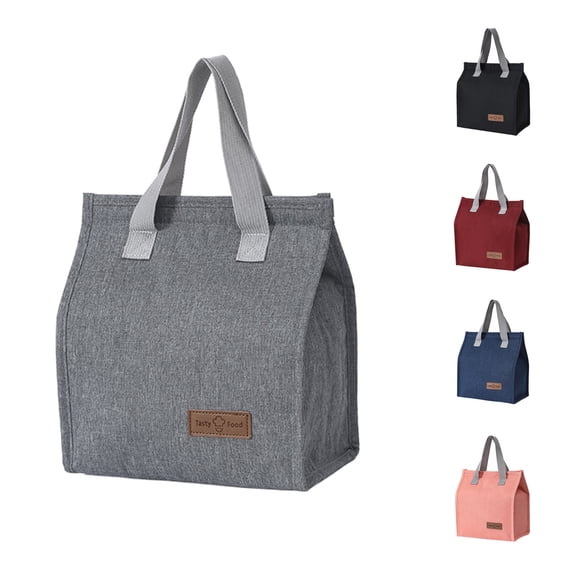 Lunch Bag, Insulated Lunch Bag for Women Men Kids Large Lunch Box Container Reusable Leakproof Tote for Office, School, Beach - Grey