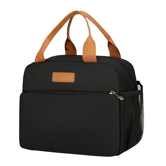 Lunch Box Lunch Bag for Women&Men, Leakproof, Insulated Lunch Box Tote with Large Capacity, Cooler Lunch Container for Work/Travel/Office (Black)