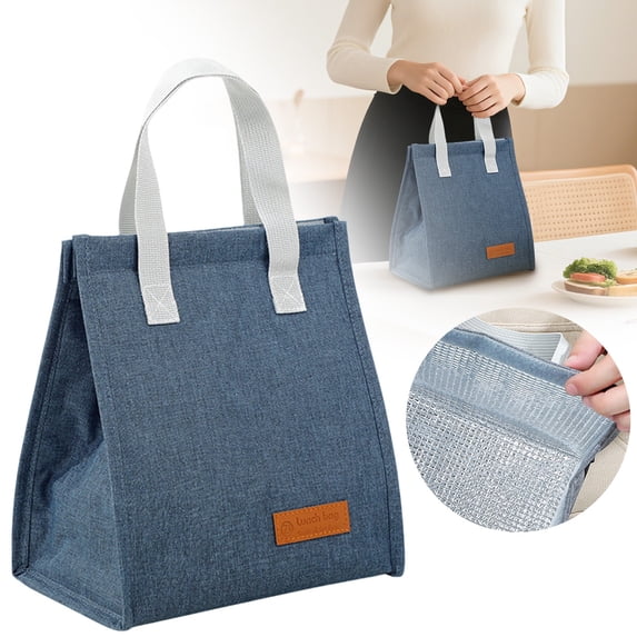 Lunch Bag Insulated,Reusable Lunch Tote Bag for Work,Office & Travel(Leak-proof & Portable)-Navy 1PCS