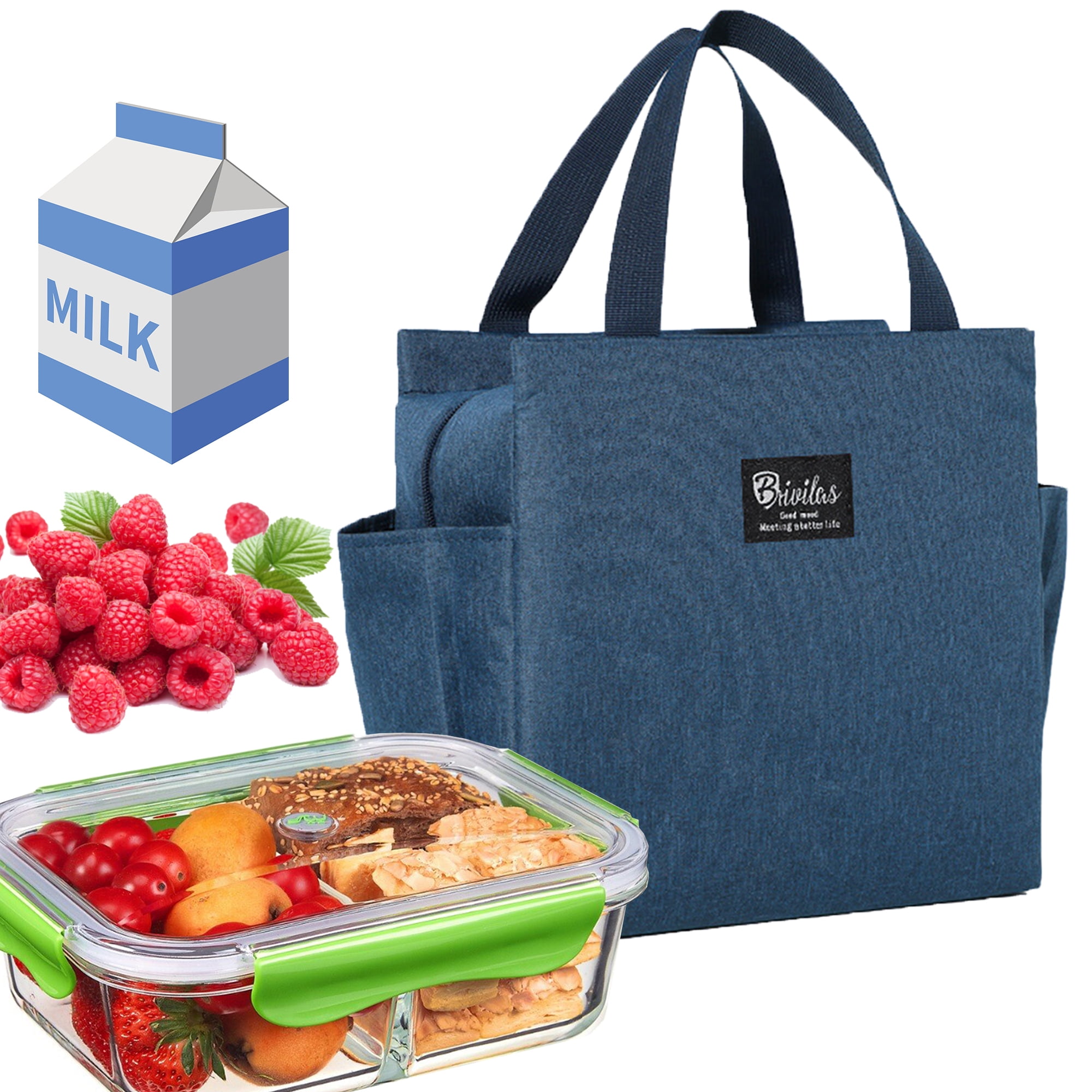 Pjtewawe lunch bag lunch bag women teens insulated lunch box men adult  lunchbox lunch tote reusable meal prep container bag bento box cooler bag  for work office picnic 
