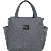 Lunch Bag, Insulated Tote Lunch Box Bags, Reusable Leakproof Lunch Container for Women, Men, Kid, Freezable Food Carries for Office School Picnic, Gray