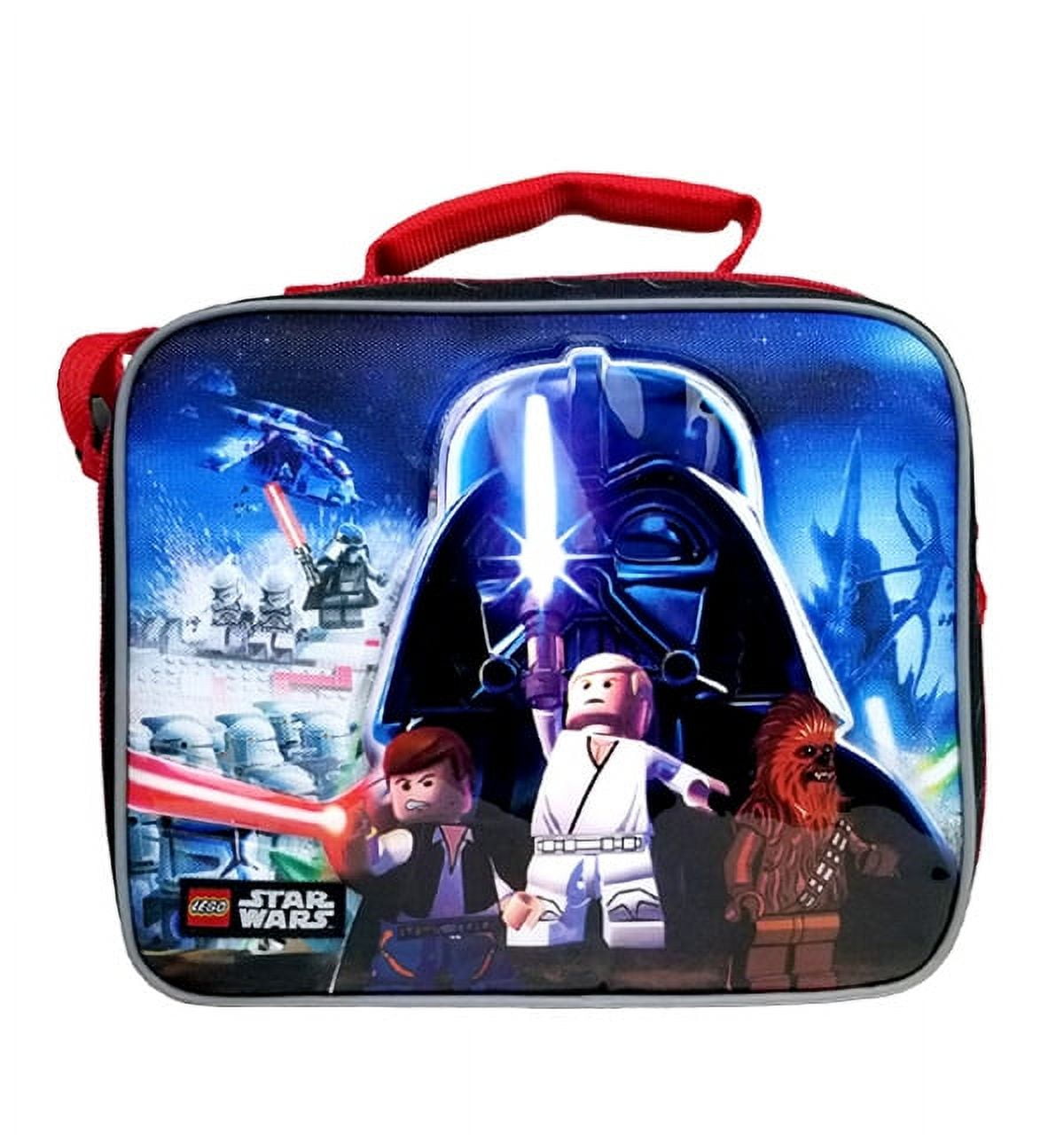 Lego Star Wars Lunch Box Bag Black, Zipper Closure, Carry Handle, Adjustable Shoulder Strap