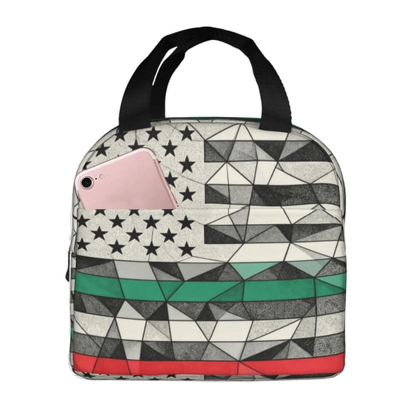 Lunch Bag Lunch Box For Women Adult Men America-Flag-Mexico Small Lunch Tote Reusable Insulated Cooler Lunch Container