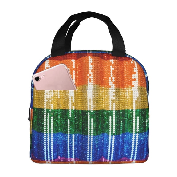 Lunch Bag Lunch Box For Women Adult Men Gay Pride Rainbow Flag Small Lunch Tote Reusable Insulated Cooler Lunch Container