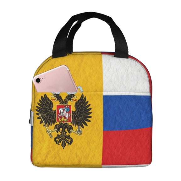 Lunch Bag Lunch Box For Women Adult Men New-Russian-Flag Small Lunch Tote Reusable Insulated Cooler Lunch Container