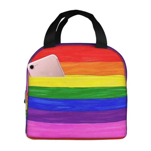 Lunch Bag Lunch Box For Women Adult Men Pride Rainbow Pattern Small Lunch Tote Reusable Insulated Cooler Lunch Container