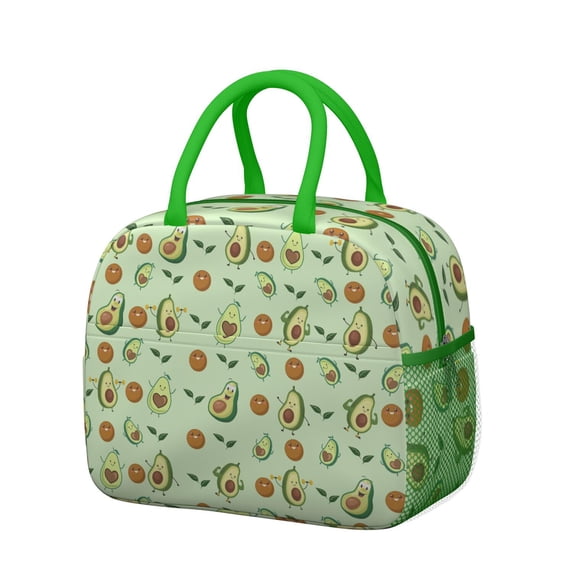 Lunch Bag Lunch Box for Women Reusable Insulated Lunch Bags,Water-Resistant Avocado Pattern Cooler Lunch Tote Bag, Large Capacity for Work Travel Picnic