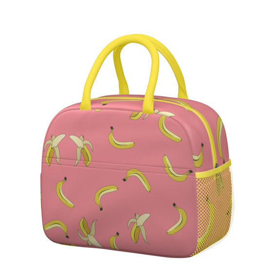 Lunch Bag Lunch Box for Women Reusable Insulated Lunch Bags,Water-Resistant Banana Pattern Cooler Lunch Tote Bag, Large Capacity for Work Travel Picnic