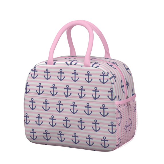 Lunch Bag Lunch Box for Women Reusable Insulated Lunch Bags,Water-Resistant Captain Nautical Sailing Cooler Lunch Tote Bag, Large Capacity for Work Travel Picnic