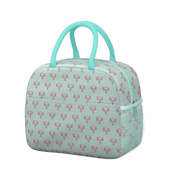 Lunch Bag Lunch Box for Women Reusable Insulated Lunch Bags,Water-Resistant Kawaii Axolotl Cooler Lunch Tote Bag, Large Capacity for Work Travel Picnic