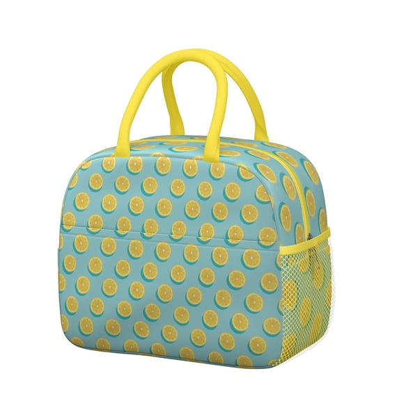 Lunch Bag Lunch Box for Women Reusable Insulated Lunch Bags,Water-Resistant Lemon Slice Tropical Fruit Cooler Lunch Tote Bag, Large Capacity for Work Travel Picnic