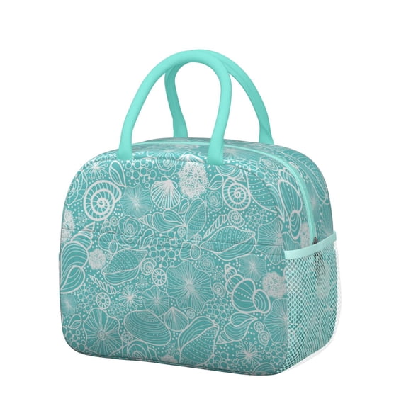 Lunch Bag Lunch Box for Women Reusable Insulated Lunch Bags,Water-Resistant Nautical Seashell Cooler Lunch Tote Bag, Large Capacity for Work Travel Picnic