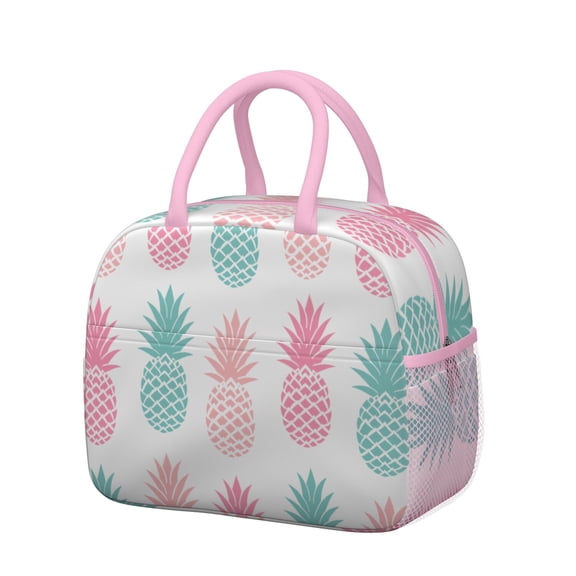 Lunch Bag Lunch Box for Women Reusable Insulated Lunch Bags,Water-Resistant Pineapple Design Cooler Lunch Tote Bag, Large Capacity for Work Travel Picnic
