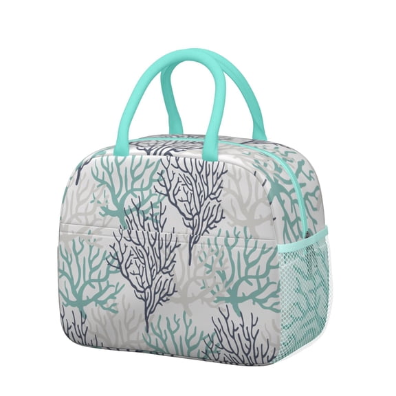 Lunch Bag Lunch Box for Women Reusable Insulated Lunch Bags,Water-Resistant Seashell Pattern Cooler Lunch Tote Bag, Large Capacity for Work Travel Picnic
