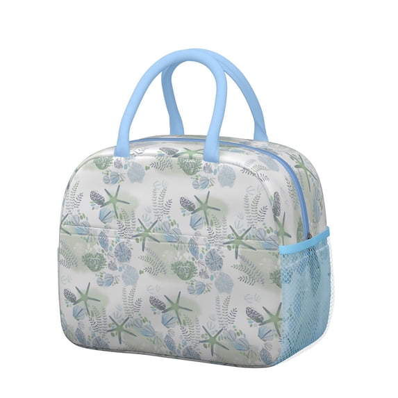 Lunch Bag Lunch Box for Women Reusable Insulated Lunch Bags,Water-Resistant Seashell Pattern Cooler Lunch Tote Bag, Large Capacity for Work Travel Picnic