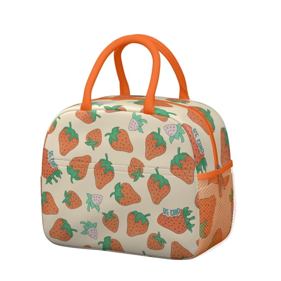 Lunch Bag Lunch Box for Women Reusable Insulated Lunch Bags,Water-Resistant Strawberry Pattern Cooler Lunch Tote Bag, Large Capacity for Work Travel Picnic