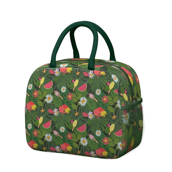 Lunch Bag Lunch Box for Women Reusable Insulated Lunch Bags,Water-Resistant Summer Abstract Seamless Pattern Cooler Lunch Tote Bag, Large Capacity for Work Travel Picnic