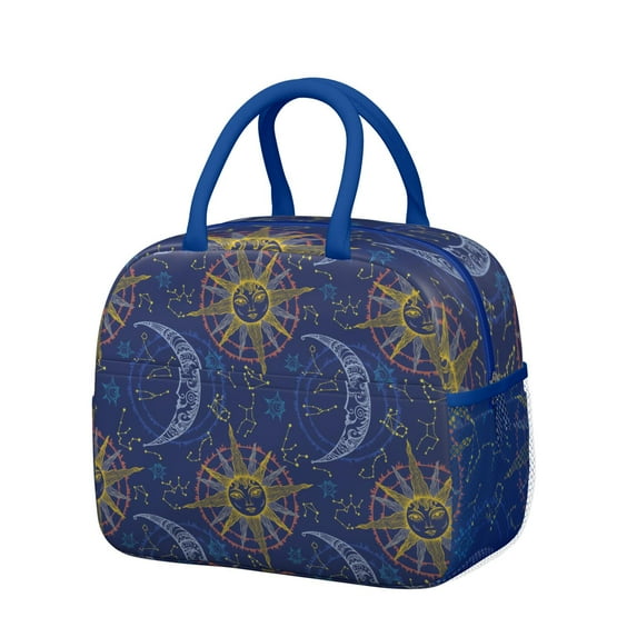 Lunch Bag Lunch Box for Women Reusable Insulated Lunch Bags,Water-Resistant Sun Moon and Zodiac Cooler Lunch Tote Bag, Large Capacity for Work Travel Picnic