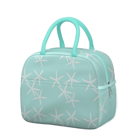 Lunch Bag Lunch Box for Women Reusable Insulated Lunch Bags,Water-Resistant White Starfish Cooler Lunch Tote Bag, Large Capacity for Work Travel Picnic