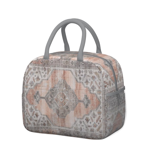 Lunch Bag Lunch Box for Women Reusable Insulated Lunch Cooler Bags,Large Capacity for Work Travel Picnic,Water-Resistant Abstract Contemporary Lunch Tote Bag Gifts for Woman Mom Grey