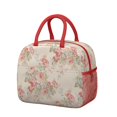 thumbnail image 1 of Lunch Bag Lunch Box for Women Reusable Insulated Lunch Cooler Bags,Large Capacity for Work Travel Picnic,Water-Resistant Pioneer Colorful Floral Lunch Tote Bag Gifts for Woman Mom Red, 1 of 6