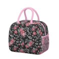 thumbnail image 1 of Lunch Bag Lunch Box for Women Reusable Insulated Lunch Cooler Bags,Large Capacity for Work Travel Picnic,Water-Resistant Pioneer Colorful Floral Lunch Tote Bag Gifts for Woman Mom Pink, 1 of 6