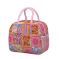 thumbnail image 1 of Lunch Bag Lunch Box for Women Reusable Insulated Lunch Cooler Bags,Large Capacity for Work Travel Picnic,Water-Resistant Pioneer Colorful Floral Lunch Tote Bag Gifts for Woman Mom Pink, 1 of 6