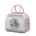 thumbnail image 1 of Lunch Bag Lunch Box for Women Reusable Insulated Lunch Cooler Bags,Large Capacity for Work Travel Picnic,Water-Resistant Pioneer Colorful Floral Lunch Tote Bag Gifts for Woman Mom Pink, 1 of 6