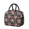 thumbnail image 1 of Lunch Bag Lunch Box for Women Reusable Insulated Lunch Cooler Bags,Large Capacity for Work Travel Picnic,Water-Resistant Pioneer Colorful Floral Lunch Tote Bag Gifts for Woman Mom Black, 1 of 6