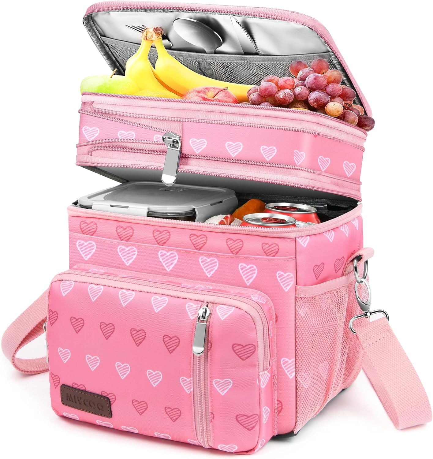 Lunch Bag & Lunch Box for Men Women Double Deck - Leakproof Insulated ...