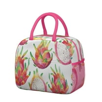 Lunch Bag Lunch Box for Women Reusable Insulated Lunch Bags,Water-Resistant Dragonfruit Cooler Lunch Tote Bag, Large Capacity for Work Travel Picnic