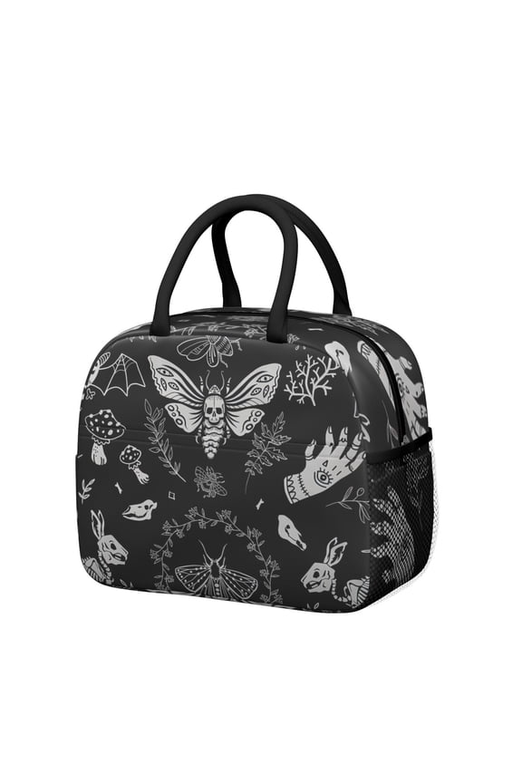 Lunch Bag Lunch Box for Women Reusable Insulated Lunch Bags,Water-Resistant Gothic Cooler Lunch Tote Bag, Large Capacity for Work Travel Picnic