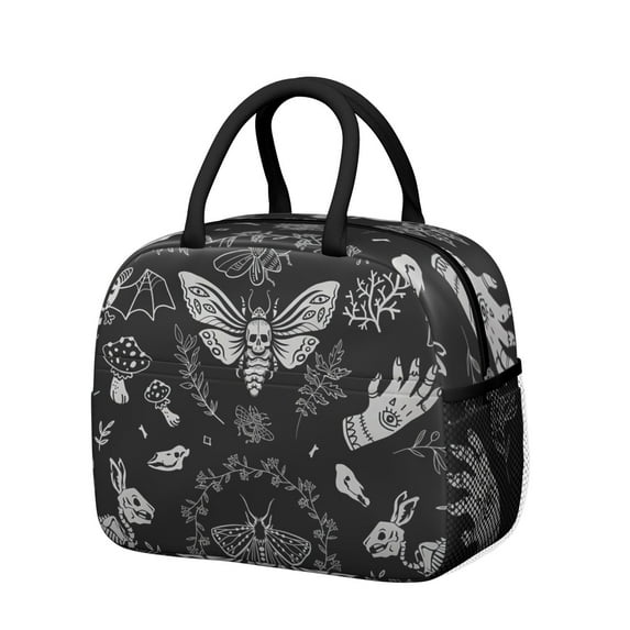 Lunch Bag Lunch Box for Women Reusable Insulated Lunch Bags,Water-Resistant Gothic Cooler Lunch Tote Bag, Large Capacity for Work Travel Picnic